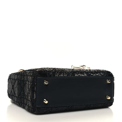 Christian Dior Lambskin Beaded Mini Lady Dior Black 4 of 11