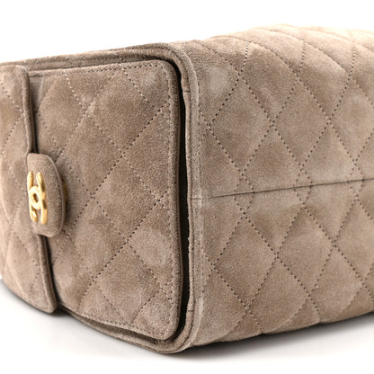 Chanel Suede Quilted Small Chanel 25 Handbag Dark Grey 10 of 12