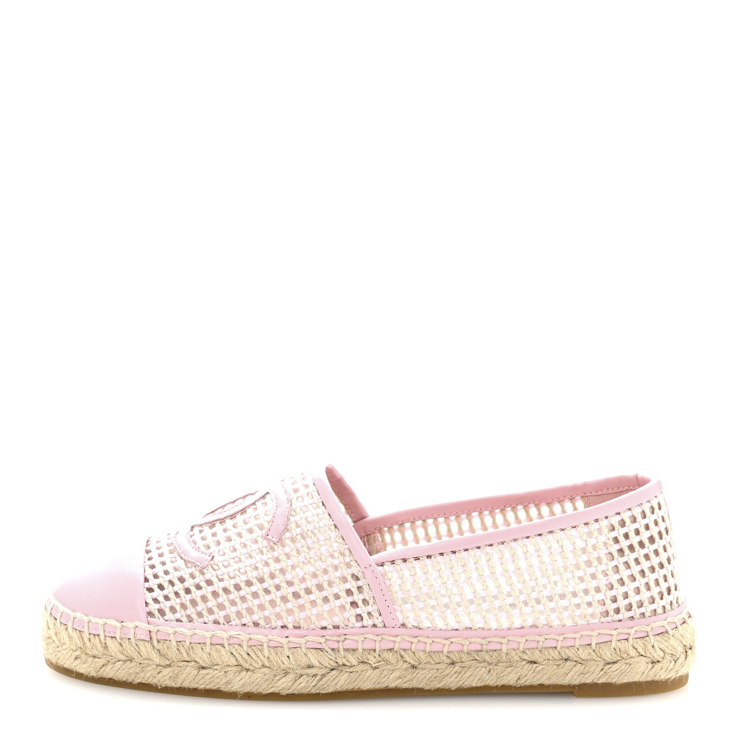 Chanel Mesh Lambskin CC Espadrilles 39 Light Pink Beige 1 of 10