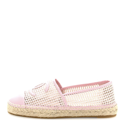 Chanel Mesh Lambskin CC Espadrilles 39 Light Pink Beige 1 of 10