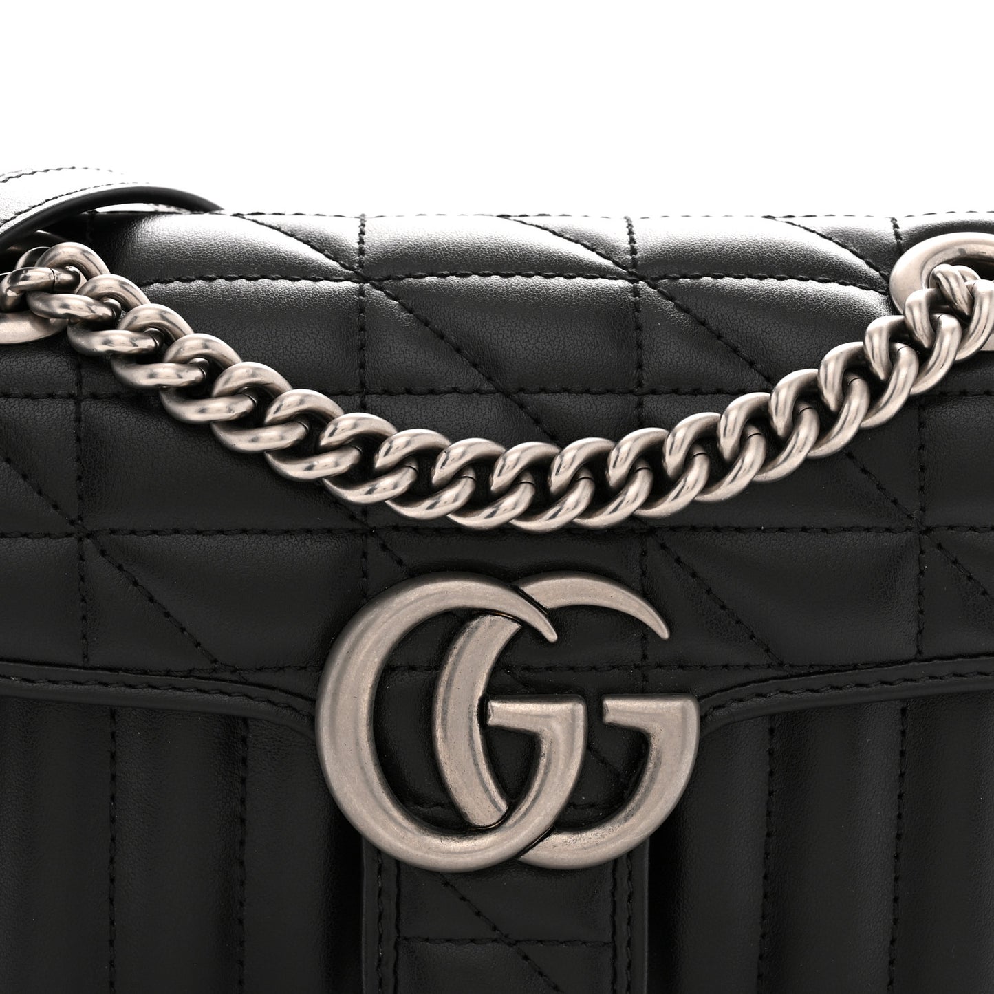 Calfskin Matelasse Aria Mini GG Marmont Shoulder Bag Black