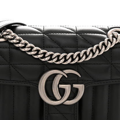 Gucci Calfskin Matelasse Aria Mini GG Marmont Shoulder Bag Black 8 of 11