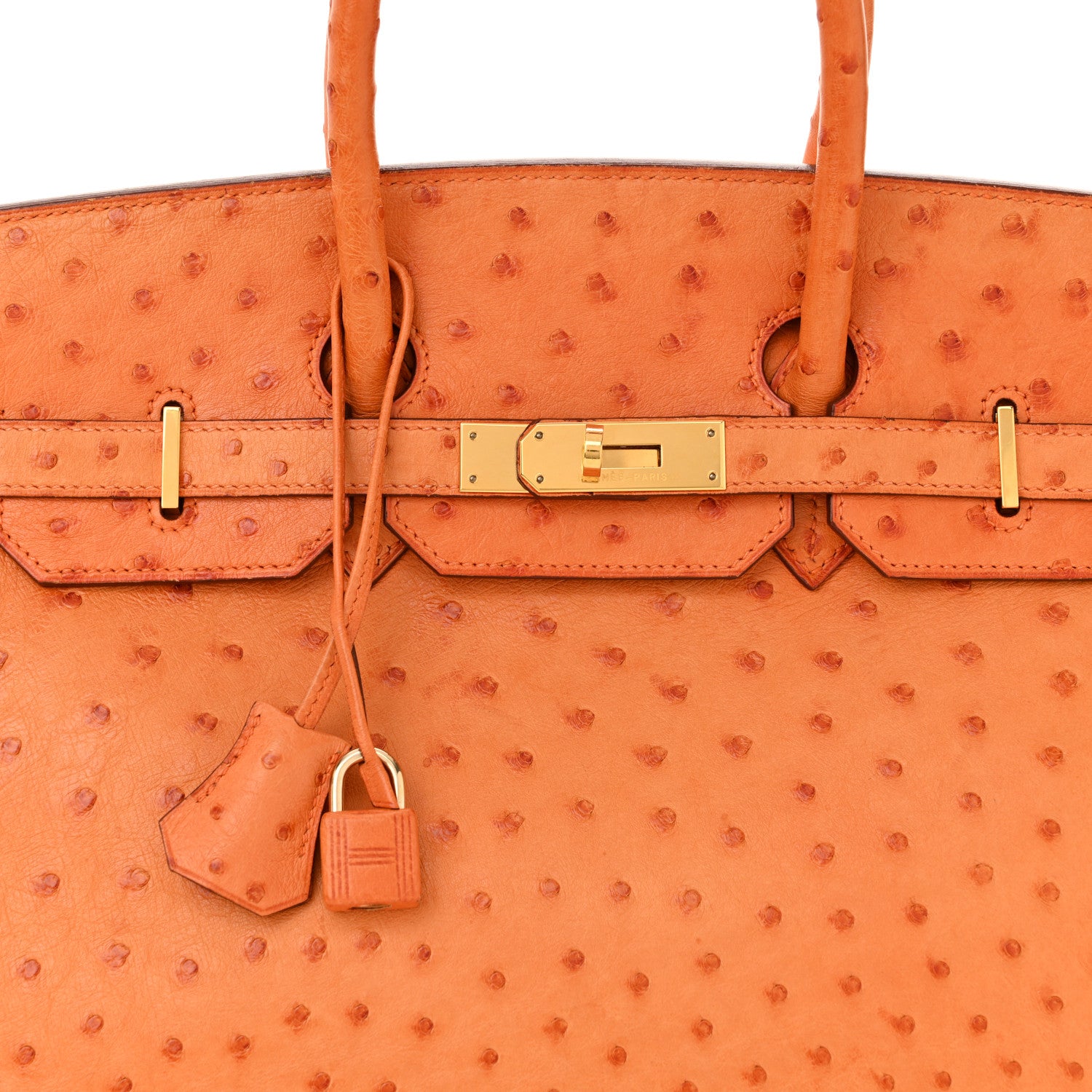 Hermes Ostrich Birkin 35 Orange 8 of 16