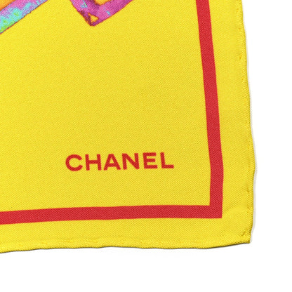 Chanel Silk X Ray Scarf Yellow 2 of 4