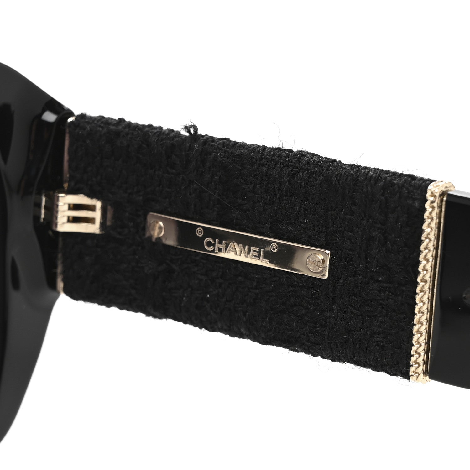 Chanel Acetate Tweed Square Sunglasses 5512 Black 5 of 9