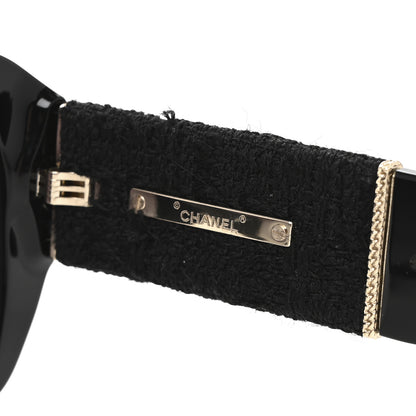 Chanel Acetate Tweed Square Sunglasses 5512 Black 5 of 9