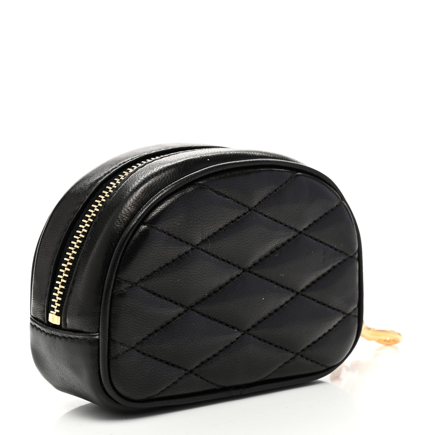 Lambskin Quilted Lolita Cosmetic Pouch Black