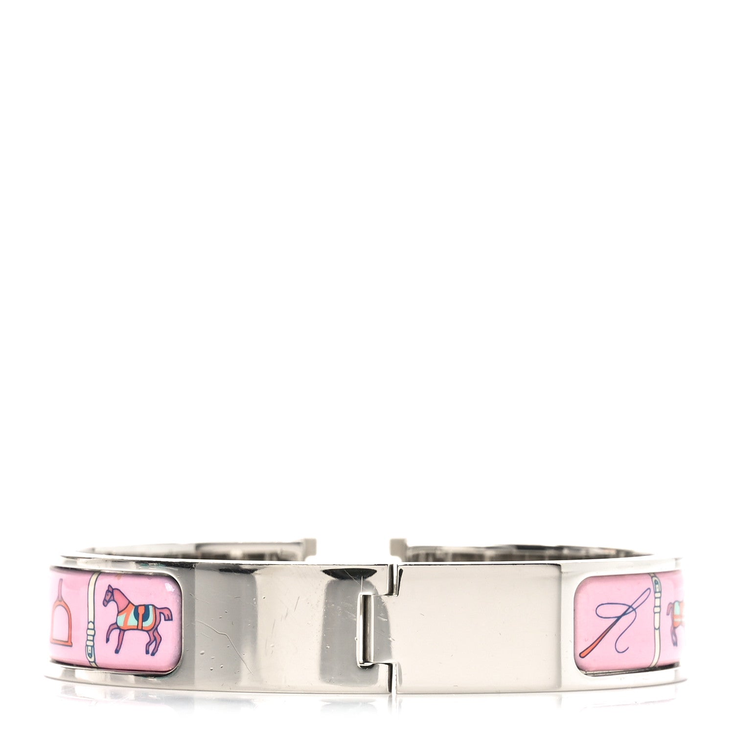 Hermes Enamel Printed Narrow Couvertures et Tenues de Jour Clic Clac H Bracelet PM Color Patch 3 of 4