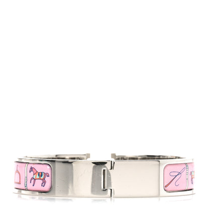 Hermes Enamel Printed Narrow Couvertures et Tenues de Jour Clic Clac H Bracelet PM Color Patch 3 of 4