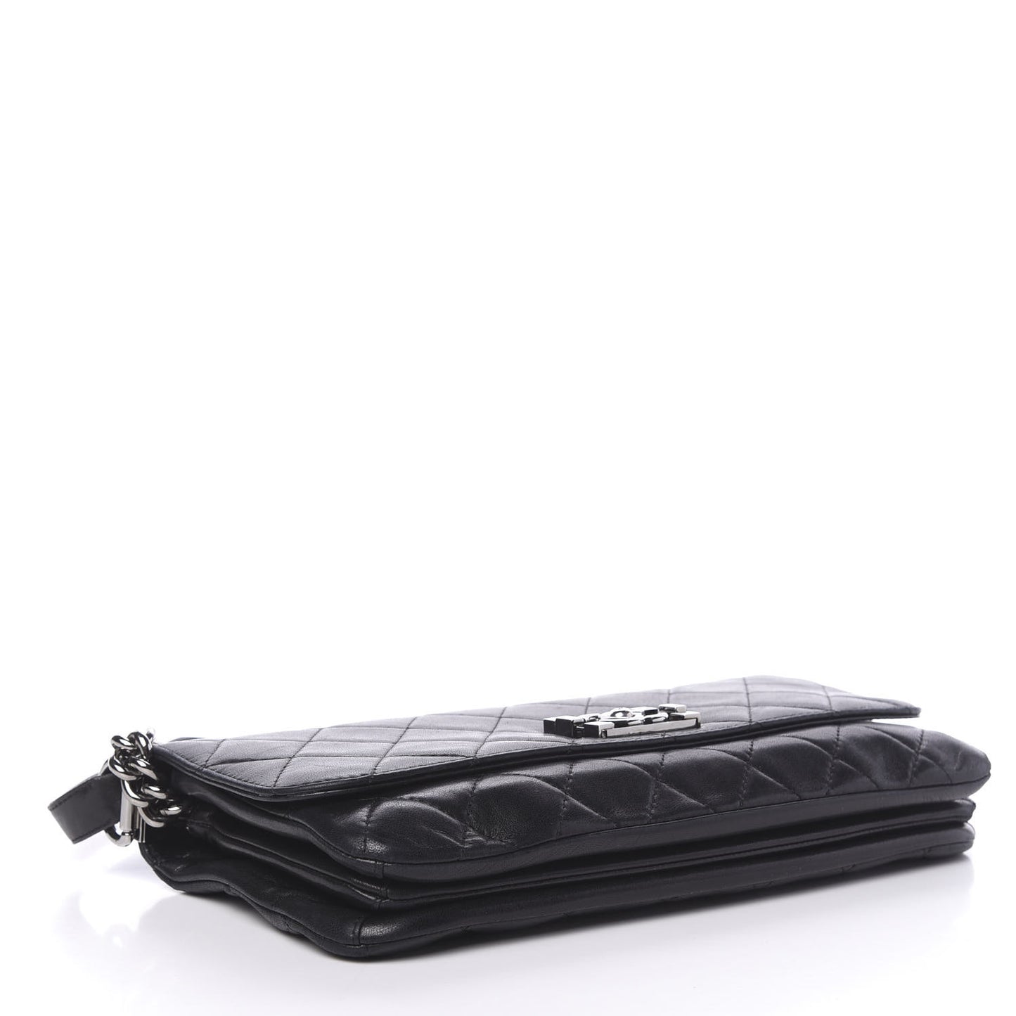 Lambskin Quilted Soft Boy Flap Black