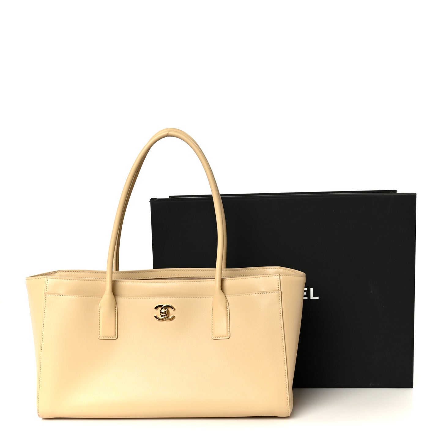Calfskin Archetype Small Shopping Tote Beige