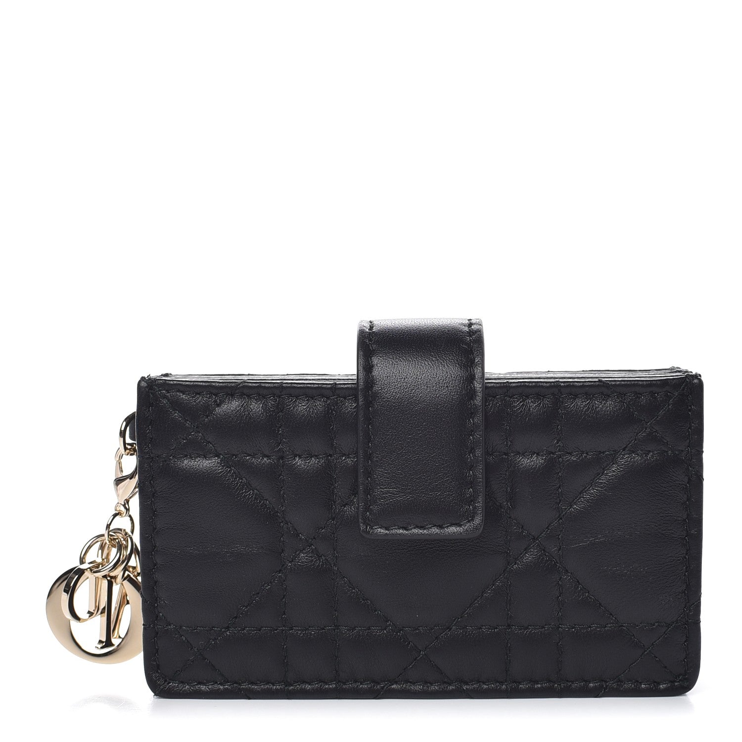 Christian Dior Lambskin Cannage Lady Dior 5-Gusset Card Holder Black 1 of 8