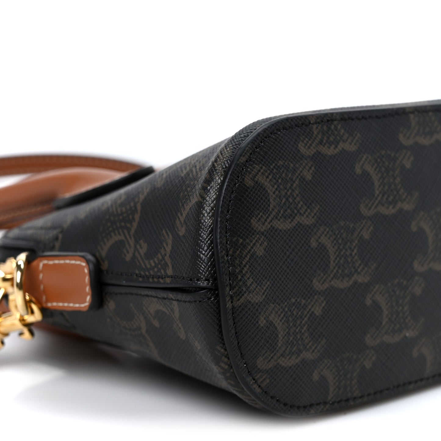 Canvas Calfskin Triomphe Mini Honorine Bag Tan
