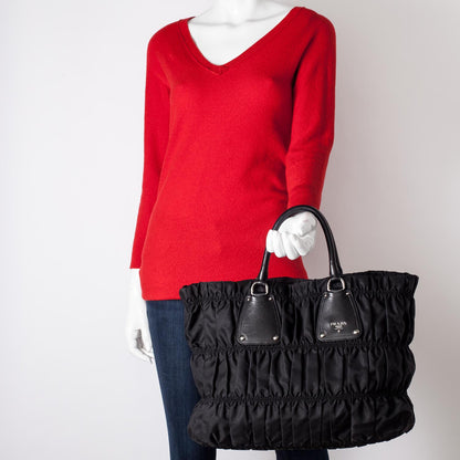 Prada Tessuto Nylon Gaufre Tote Nero Black 2 of 9