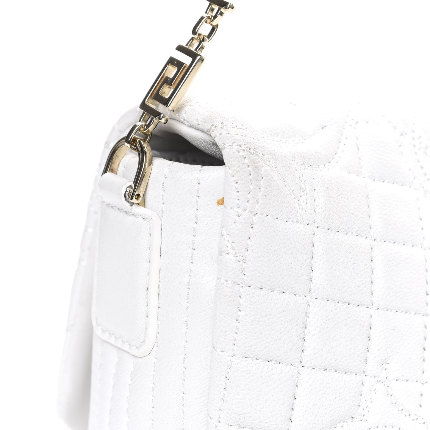 Nappa Barocco Quilted Vanitas Medea Shoulder Bag White