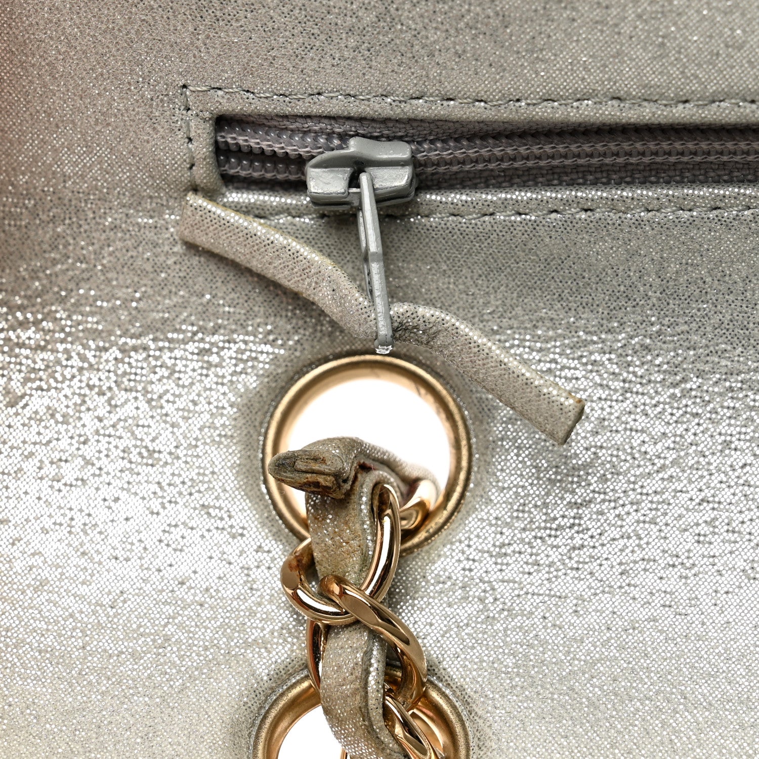 Chanel Iridescent Calfskin Quilted Medium Double Flap Silver 12 of 12