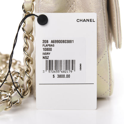 Chanel Iridescent Lambskin Quilted Mini Rectangular Flap Ivory 11 of 11