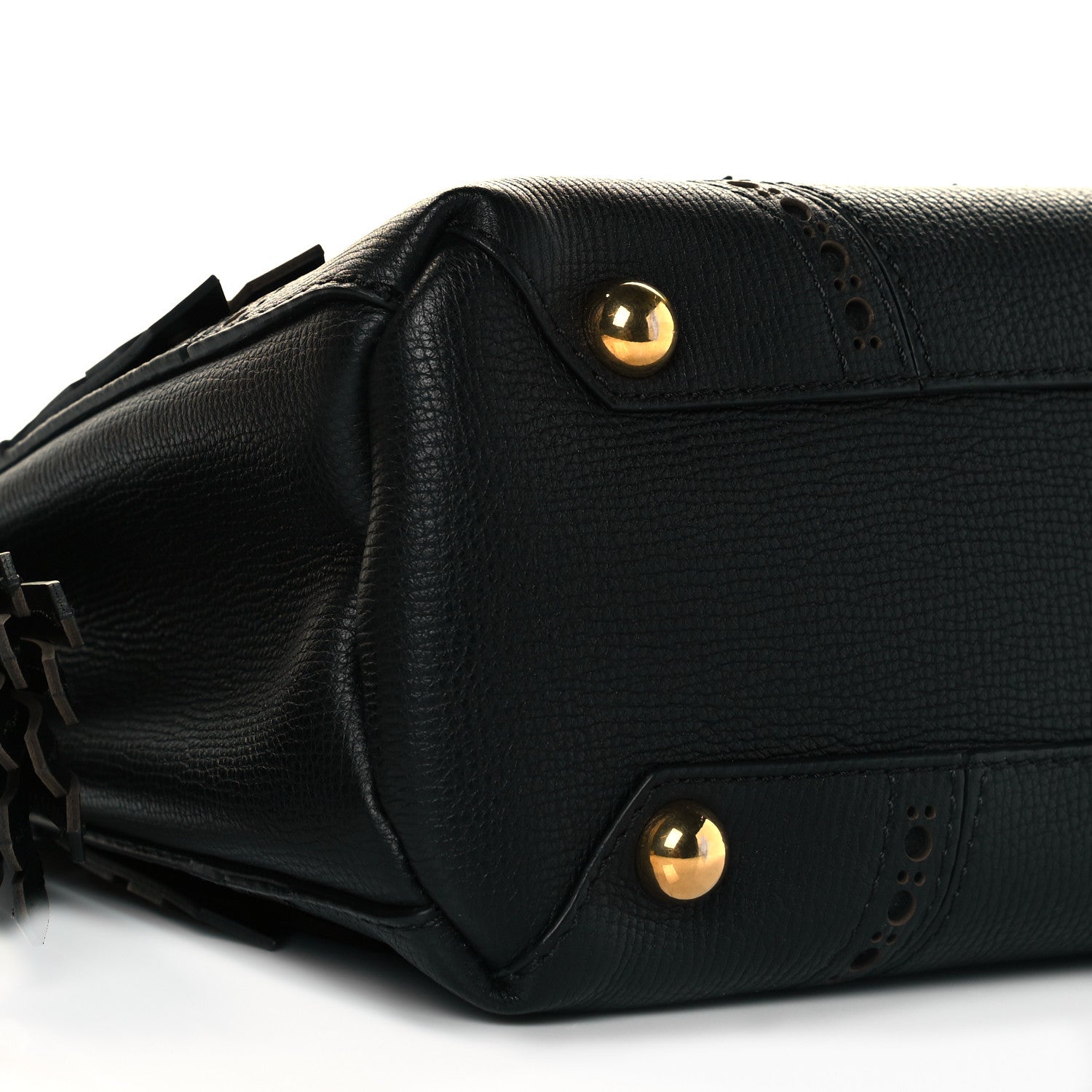 Burberry Calfskin Broguing Small Banner Tote Black 8 of 14