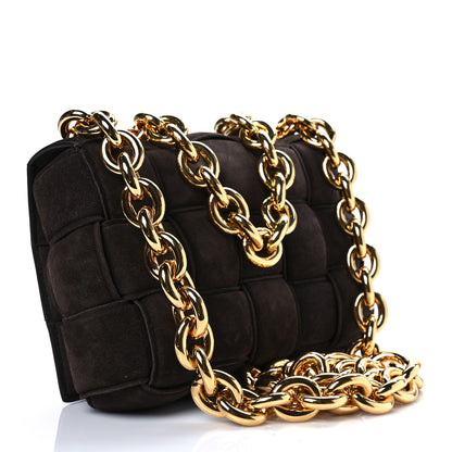 Bottega Veneta Suede Maxi Intrecciato Padded Chain Cassette Crossbody Bag Fondant 3 of 7