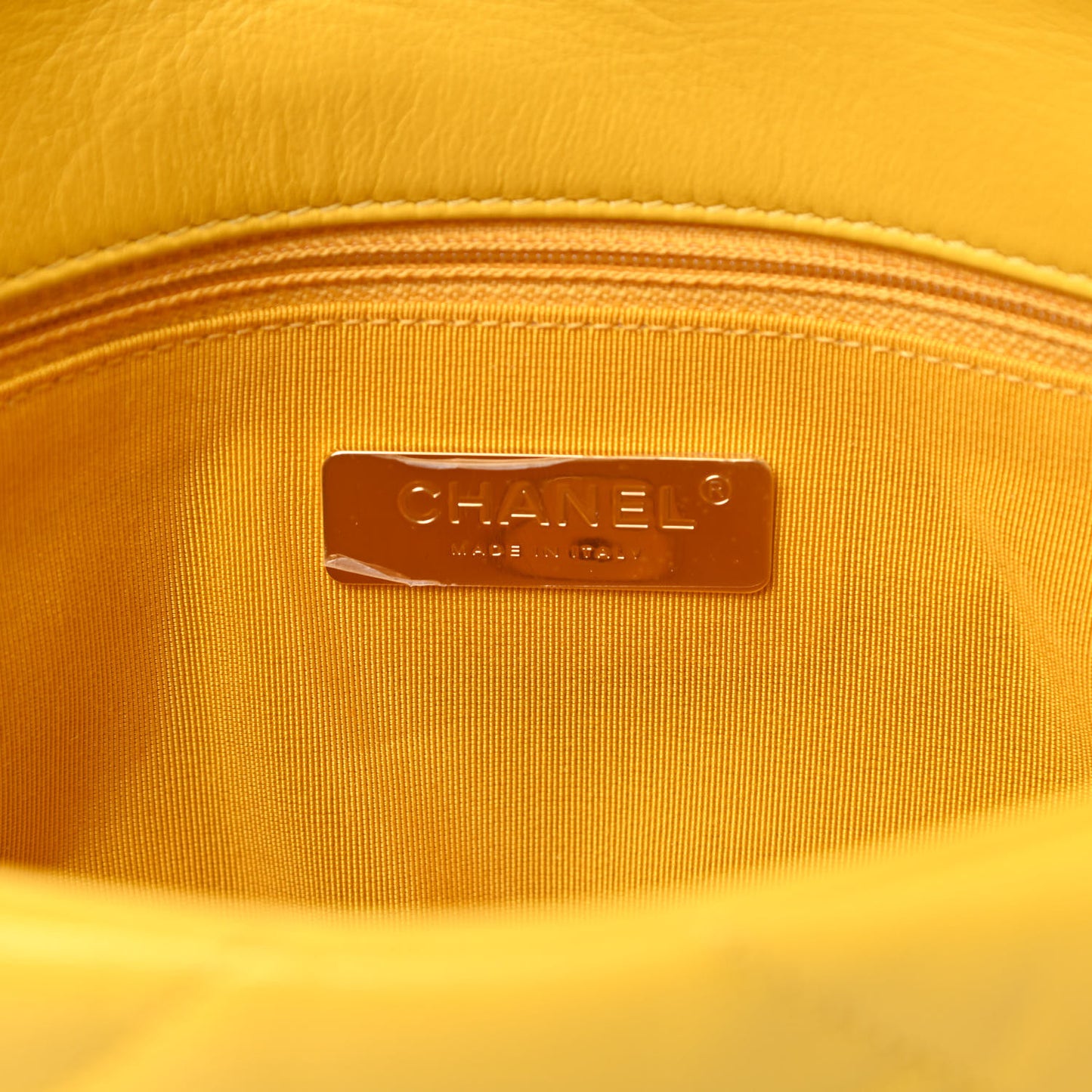 Lambskin Quilted Medium Chanel 19 Flap Yellow