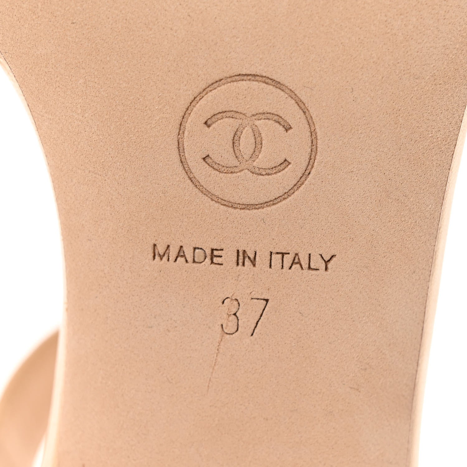 Chanel Lambskin Quilted Sandals 37 Beige 7 of 13