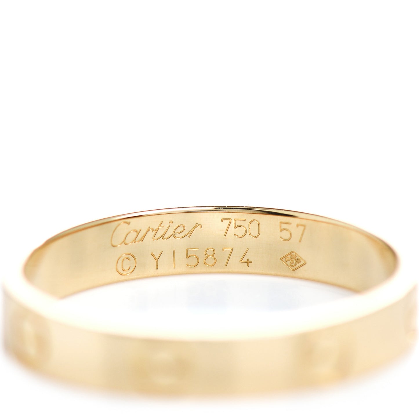 18K Yellow Gold 3.5mm LOVE Wedding Band Ring 57 8