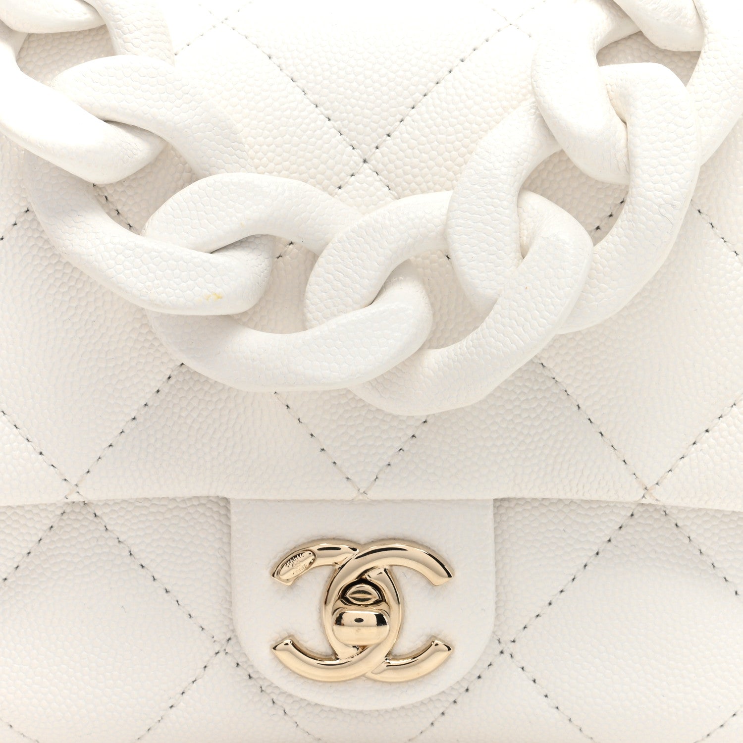Chanel Caviar Quilted Funky Match Mini Flap White 8 of 10