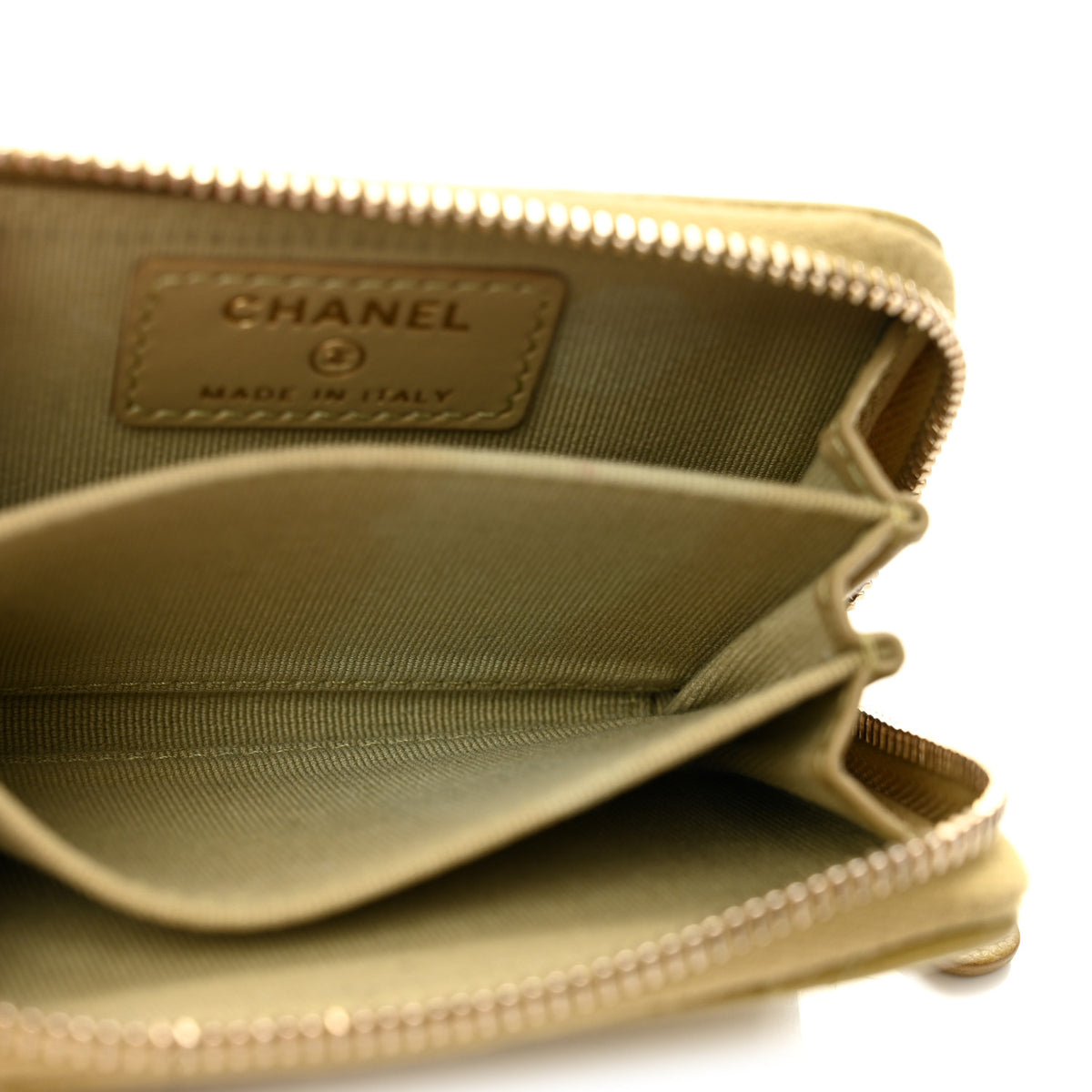 Chanel Caviar Quilted Zip Around Coin Purse Light Green 5 of 9