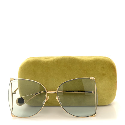 Gucci Oversized Round Sunglasses GG0252S Gold 8 of 8