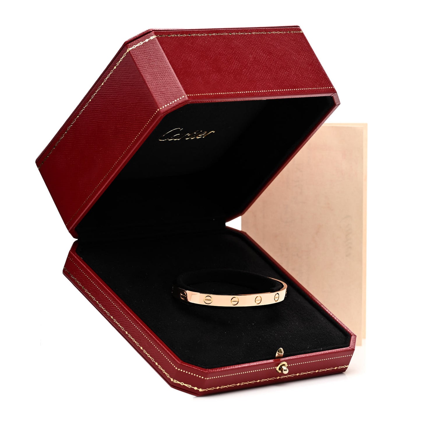 18K Pink Gold LOVE Cuff Bracelet 17