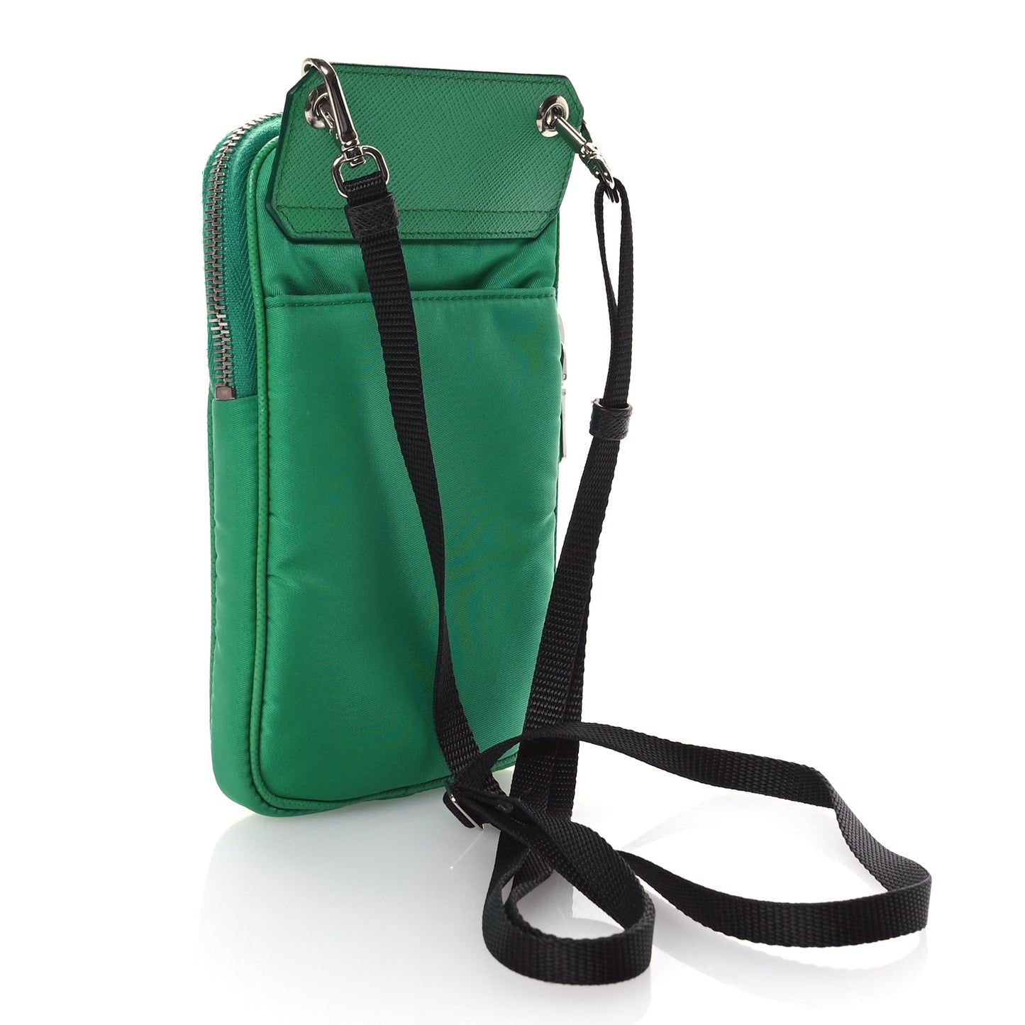 Tessuto Nylon Phone Case Crossbody Bag Menta