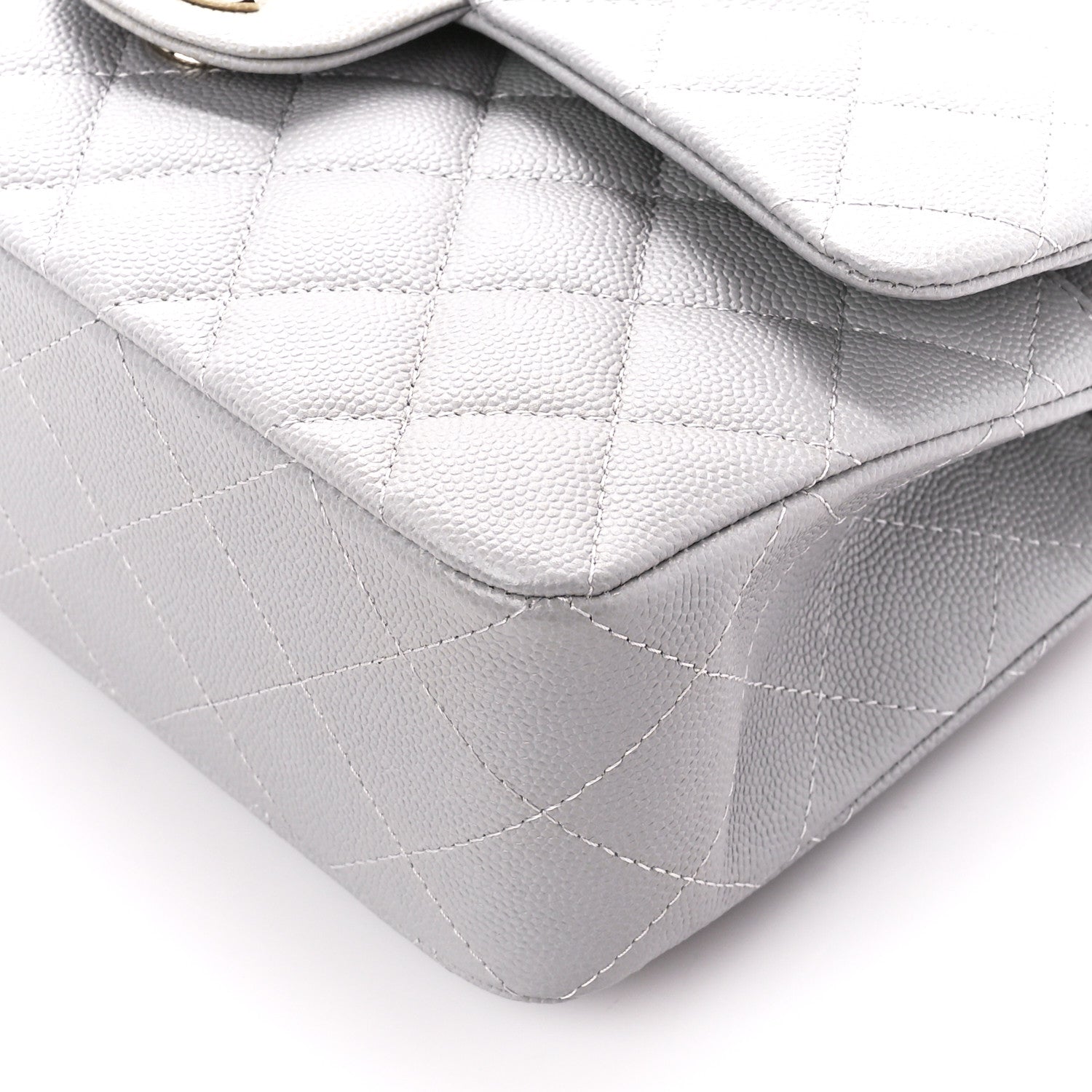 Chanel Caviar Quilted Small Double Flap Grey 11 of 12