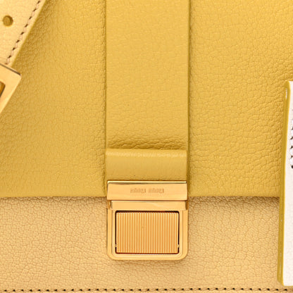 Miu Miu Goatskin Bandoliera Madras Bi-Color Shoulder Bag Yellow 9 of 11