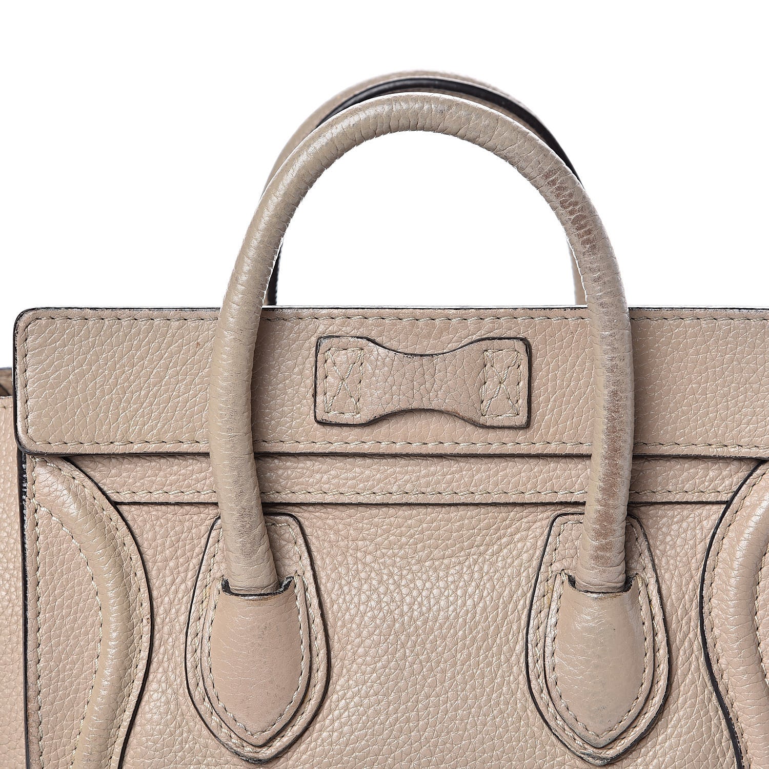 Celine Drummed Calfskin Nano Luggage Dune 12 of 17