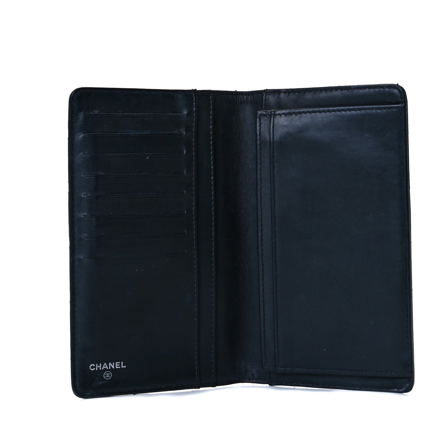 Patent Quilted Brilliant Yen Wallet Black