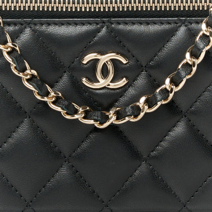 Chanel Lambskin Quilted Small Top Handle Vanity Case With Chain Black 8 of 12
