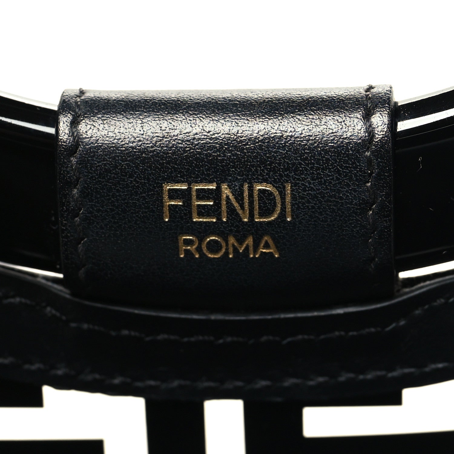 Fendi TPU FF Vitello Century Plexiglass Small Runaway Shopper Tote Black 6 of 10