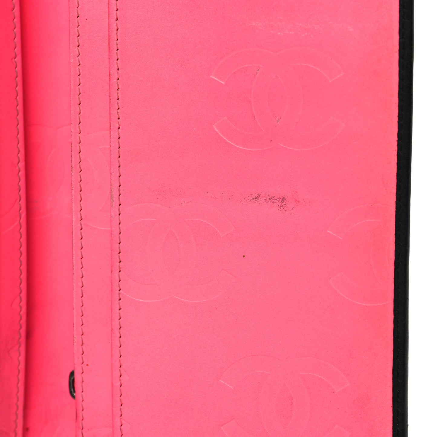 Calfskin Quilted Cambon Yen Wallet Black