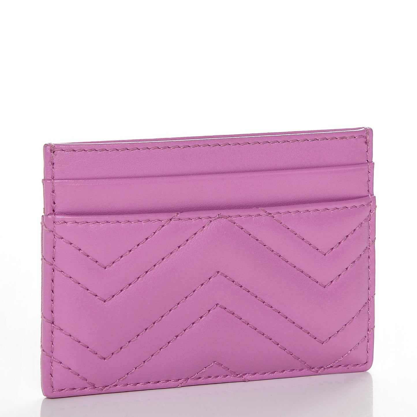 Calfskin Matelasse GG Marmont Card Holder Candy Mousse