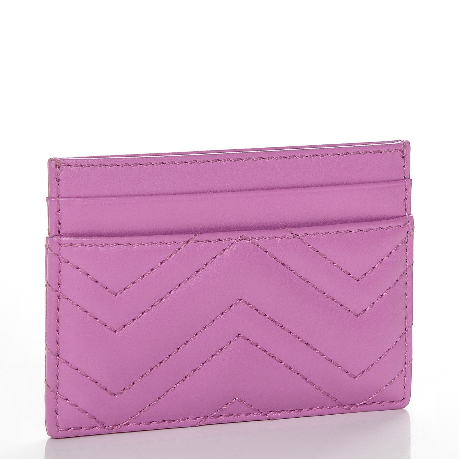 Gucci Calfskin Matelasse GG Marmont Card Holder Candy Mousse 3 of 6