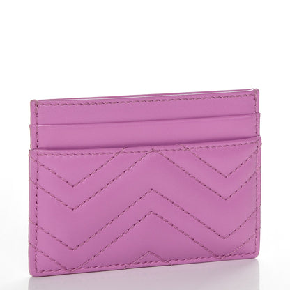 Gucci Calfskin Matelasse GG Marmont Card Holder Candy Mousse 3 of 6