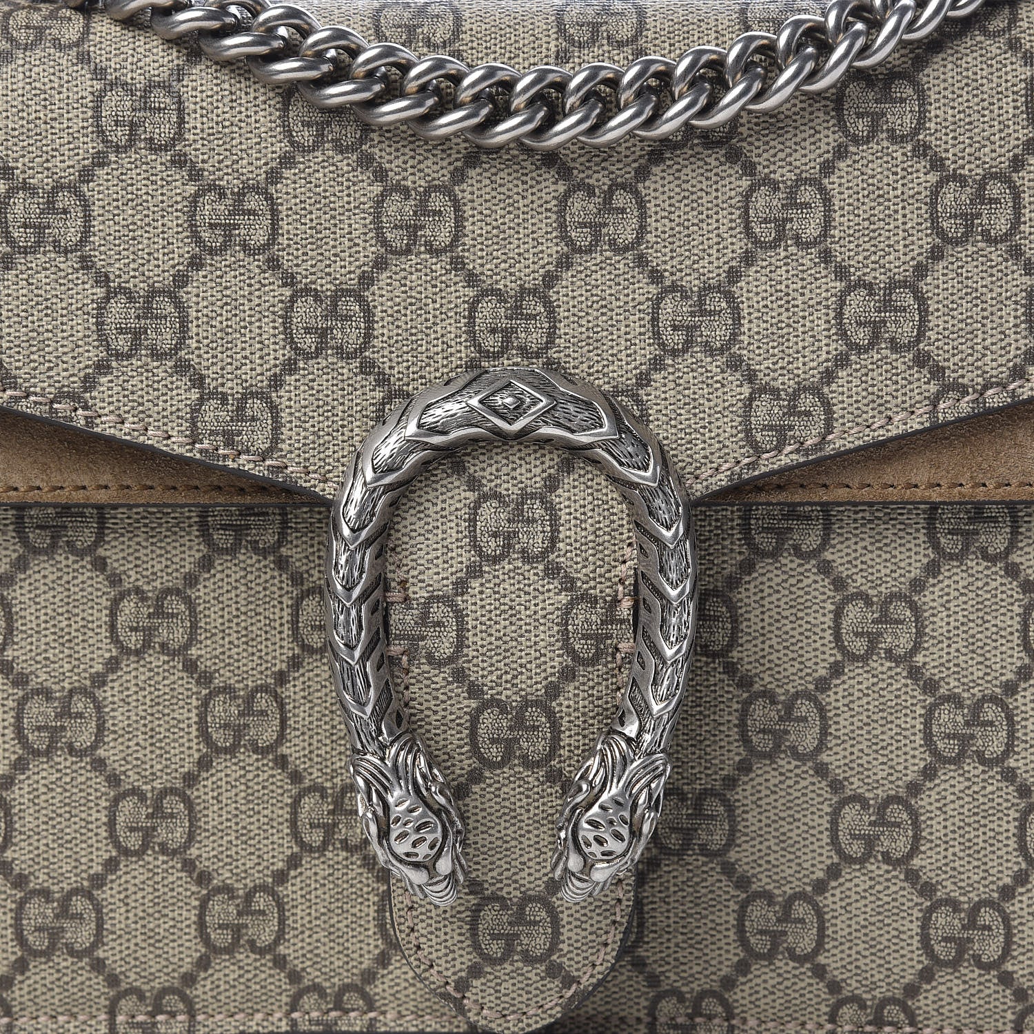 Gucci GG Supreme Monogram Small Dionysus Shoulder Bag Taupe 8 of 11