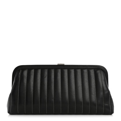 Chanel Lambskin Vertical Quilted Mademoiselle Clutch Black 1 of 10