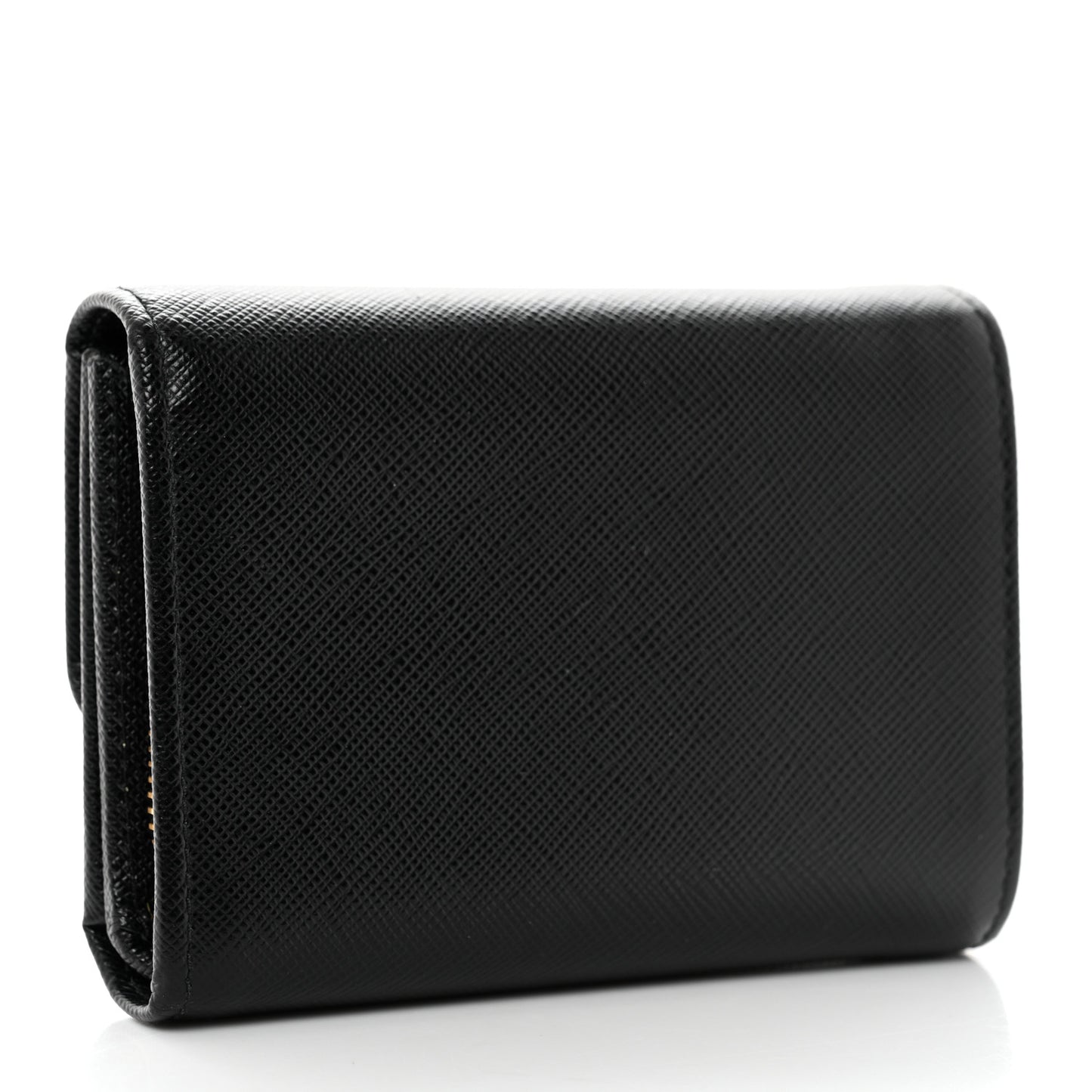 Saffiano Metal Tri-Fold Wallet Black