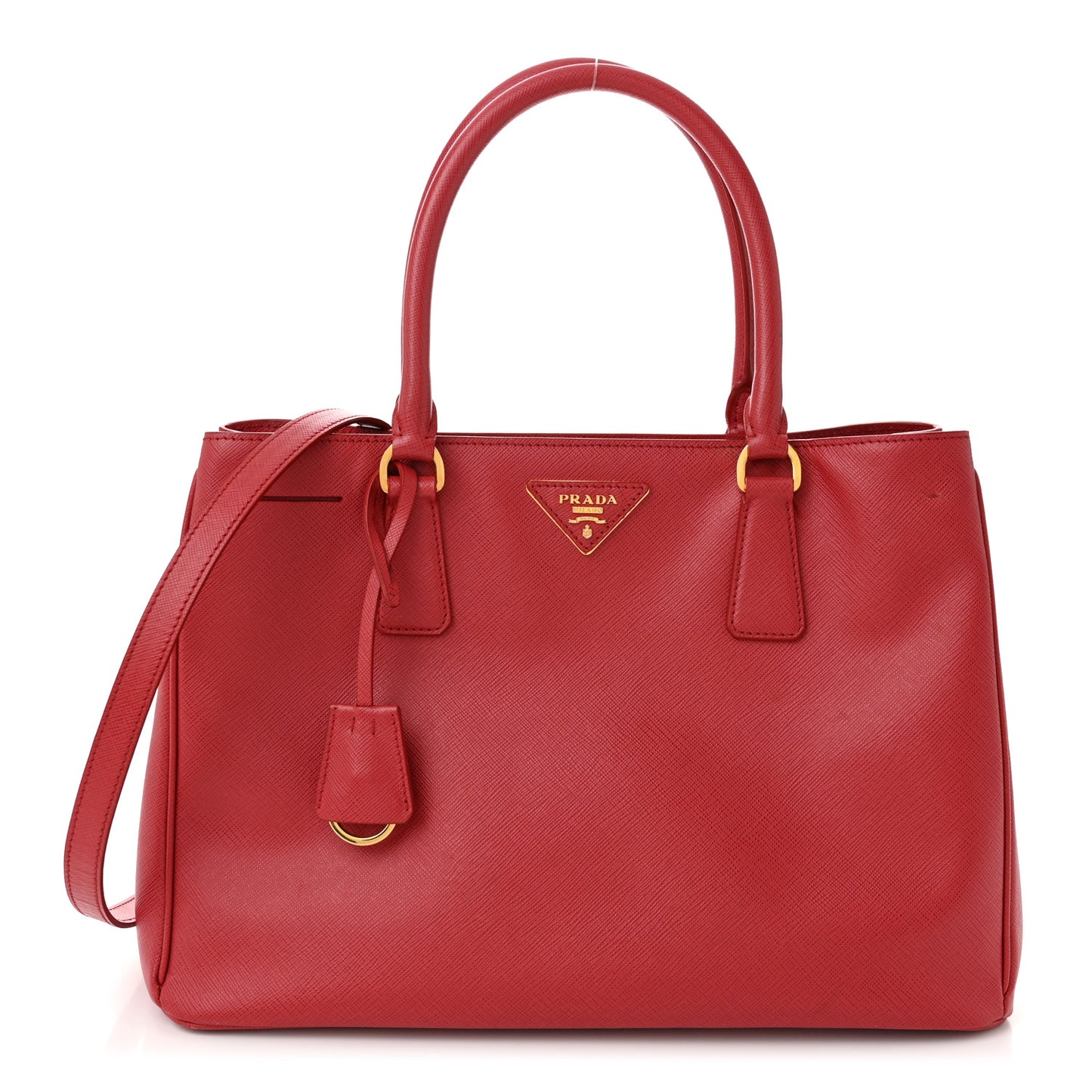 Saffiano Medium Galleria Double Zip Tote Fuoco