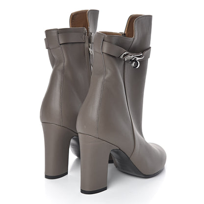 Hermes Calfskin Joueuse Ankle Boots 38.5 Etain 4 of 9