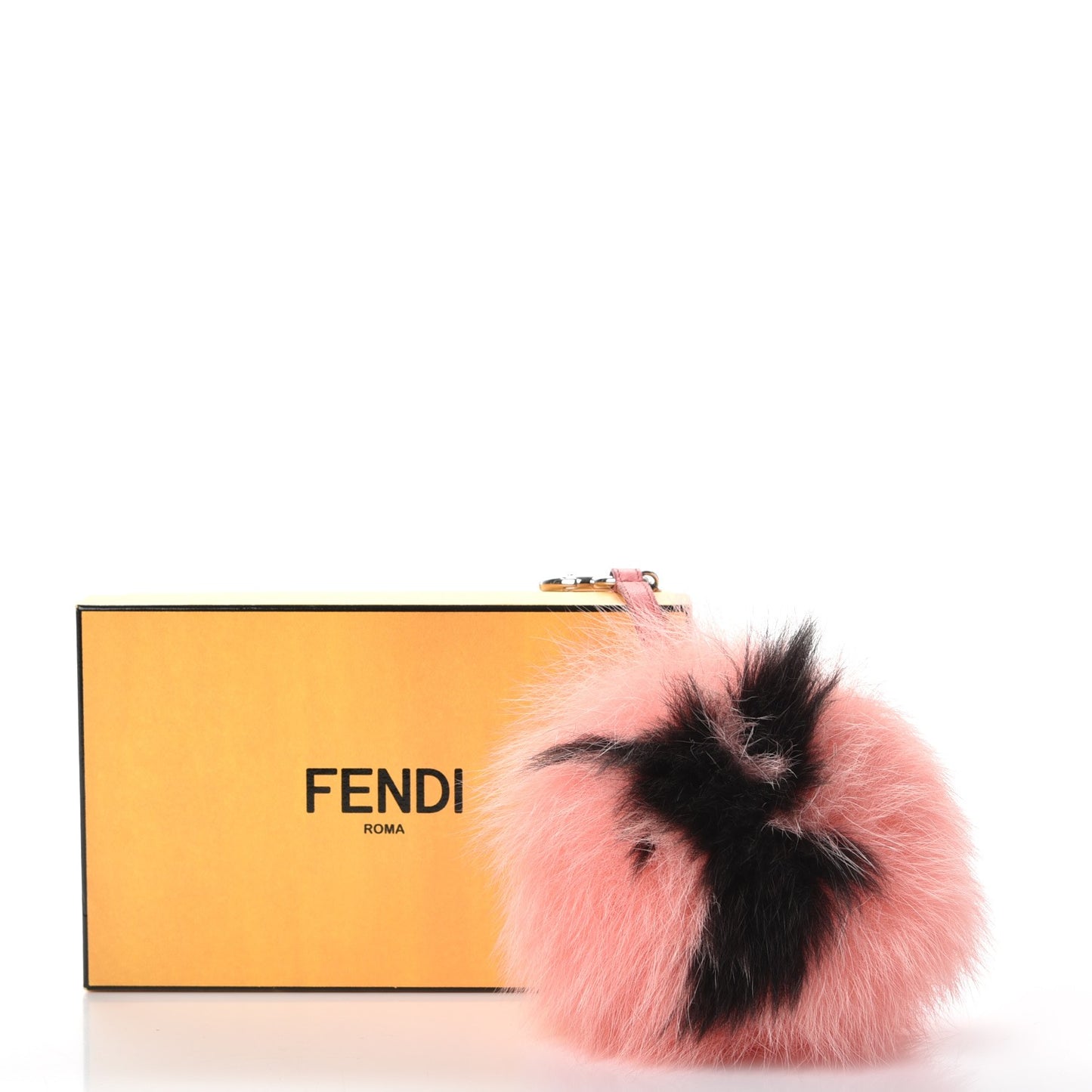 Fox Fur Y ABCharm Bag Charm Pink Black