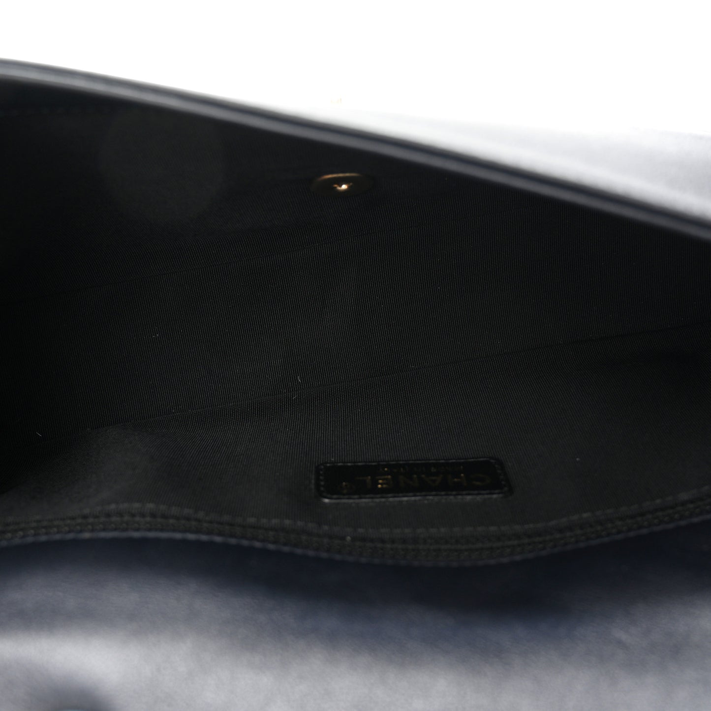 Lambskin Quilted Medium Graphic Flap Navy Black