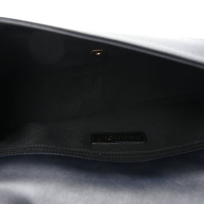 Chanel Lambskin Quilted Medium Graphic Flap Navy Black 5 of 11