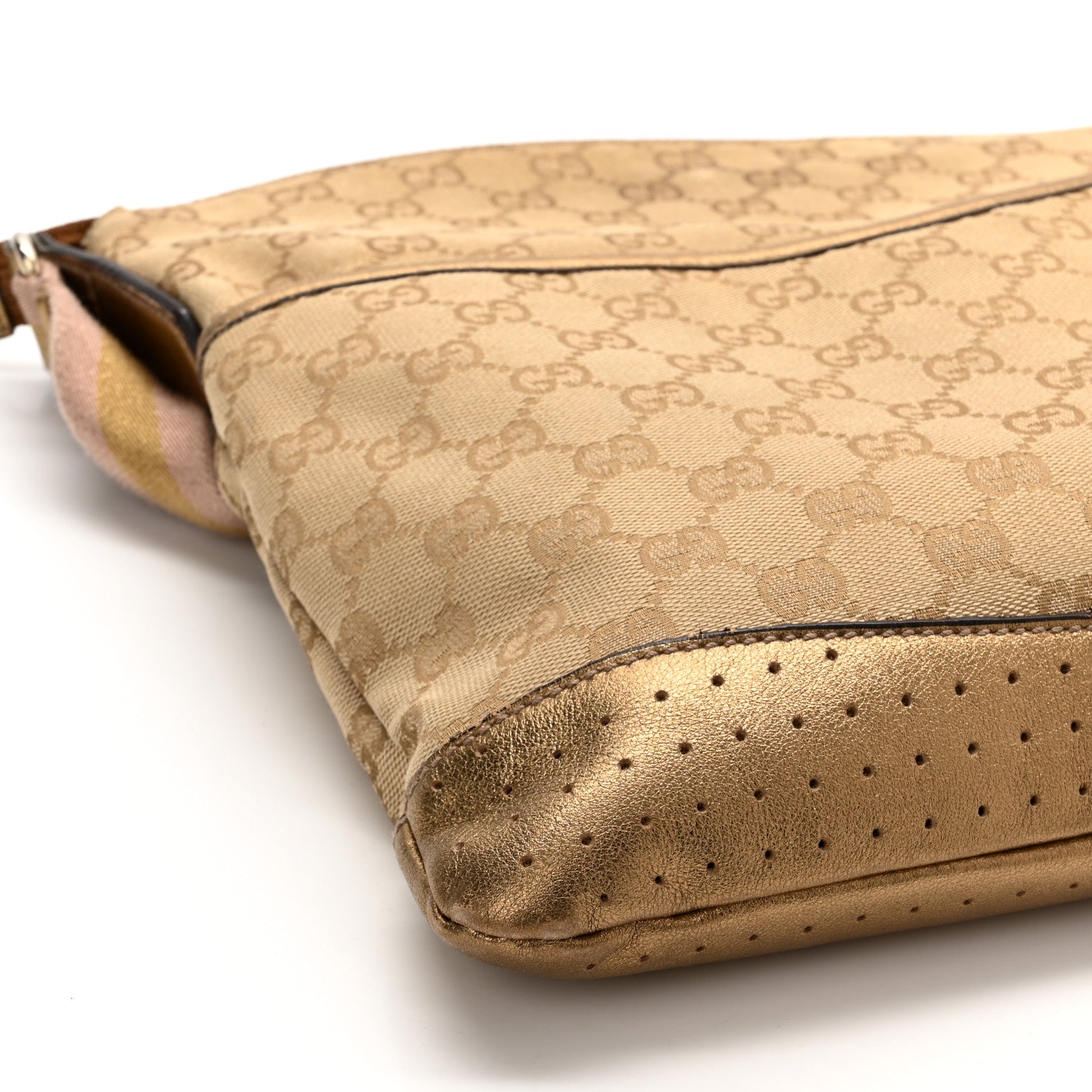 Gucci Monogram Calfskin Perforated Medium Flat Messenger Bag Pink 9 of 13